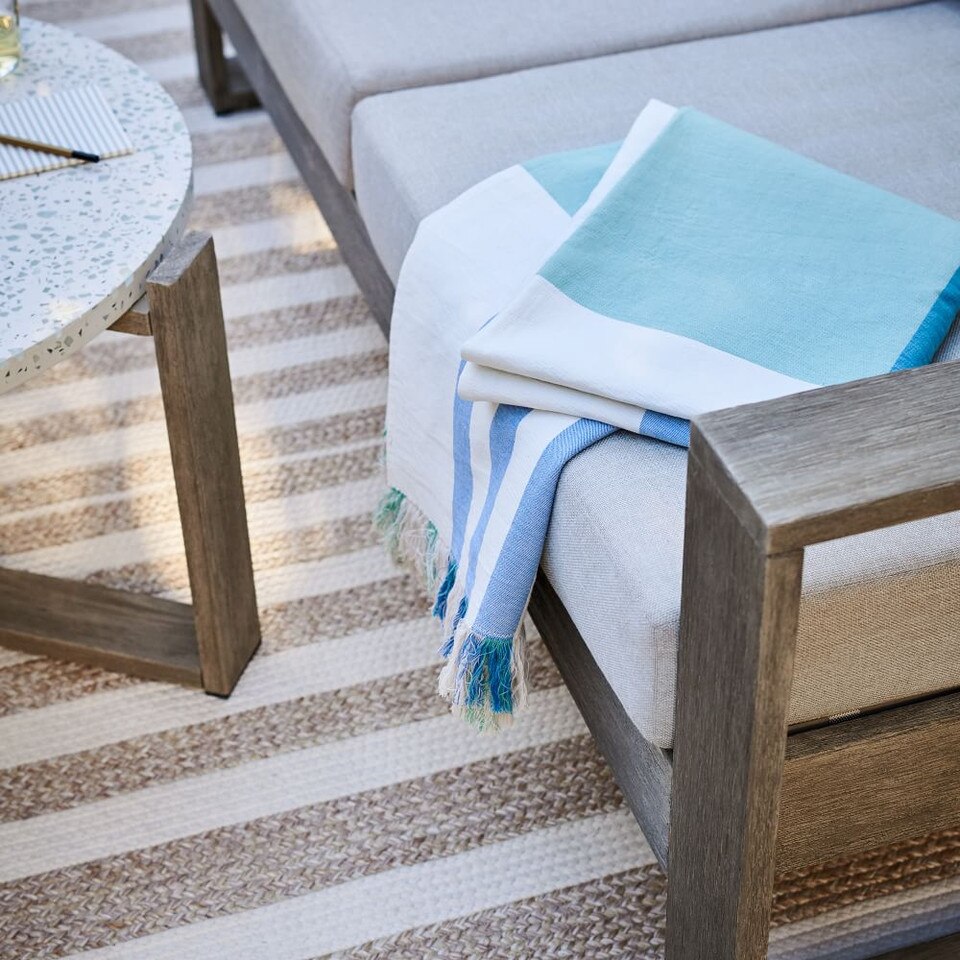 Portside Outdoor Sofa (191 cm) Weathered Grey West Elm UK